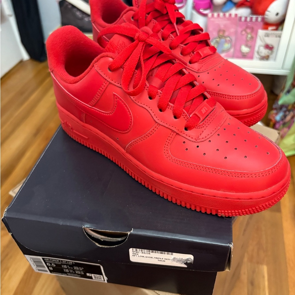 Nike University Red Air Force 1 Sneakers